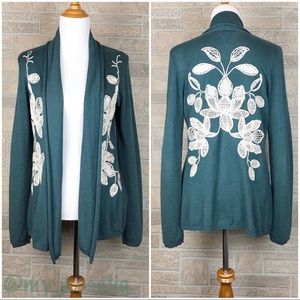 ⬇️$20 Anthro Knitted & Knotted Teal Open Sweater